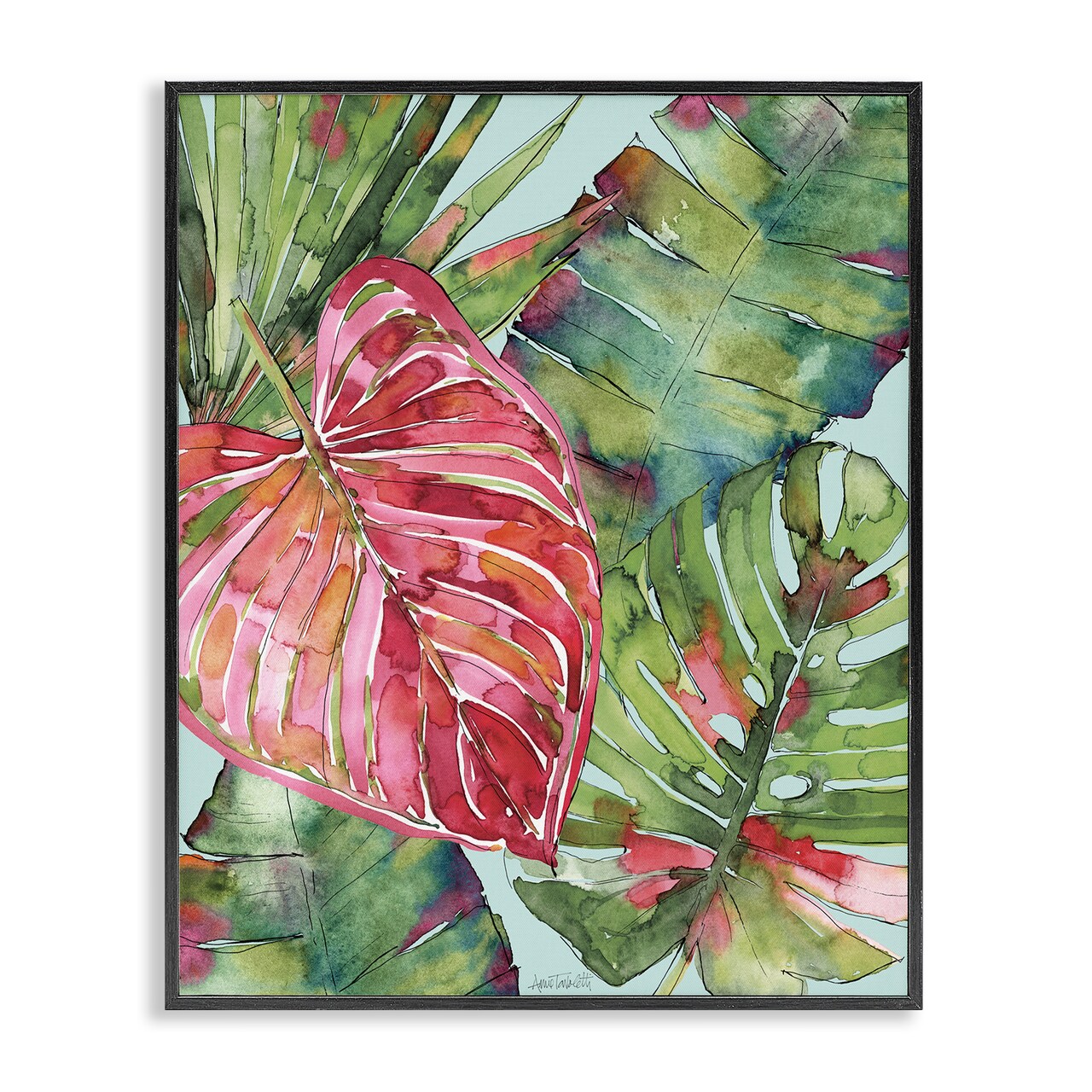 Stupell Industries Pink & Green Palm Springs Framed Giclee, design by Anne Tavoletti